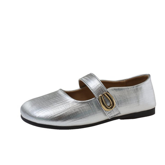 Damen elegante Mary Jane Ballerinas mit modischem Schnallenakzent R&B