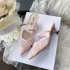 Damen Slingback-Pumps mit floralen Spitzenelementen R&B