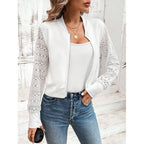 Damen Freizeitjacke mit stilvollen Spitzeinsätzen R&B