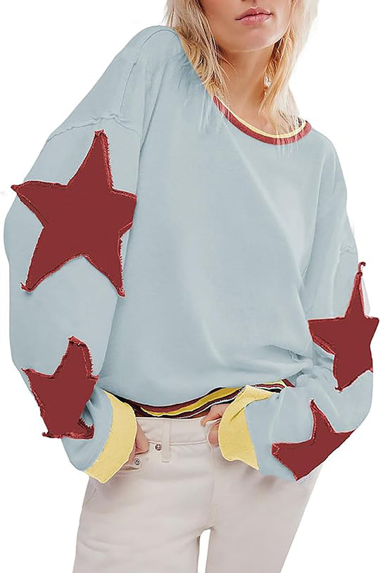 Damen lässiger Pullover mit Sternen-Design R&B