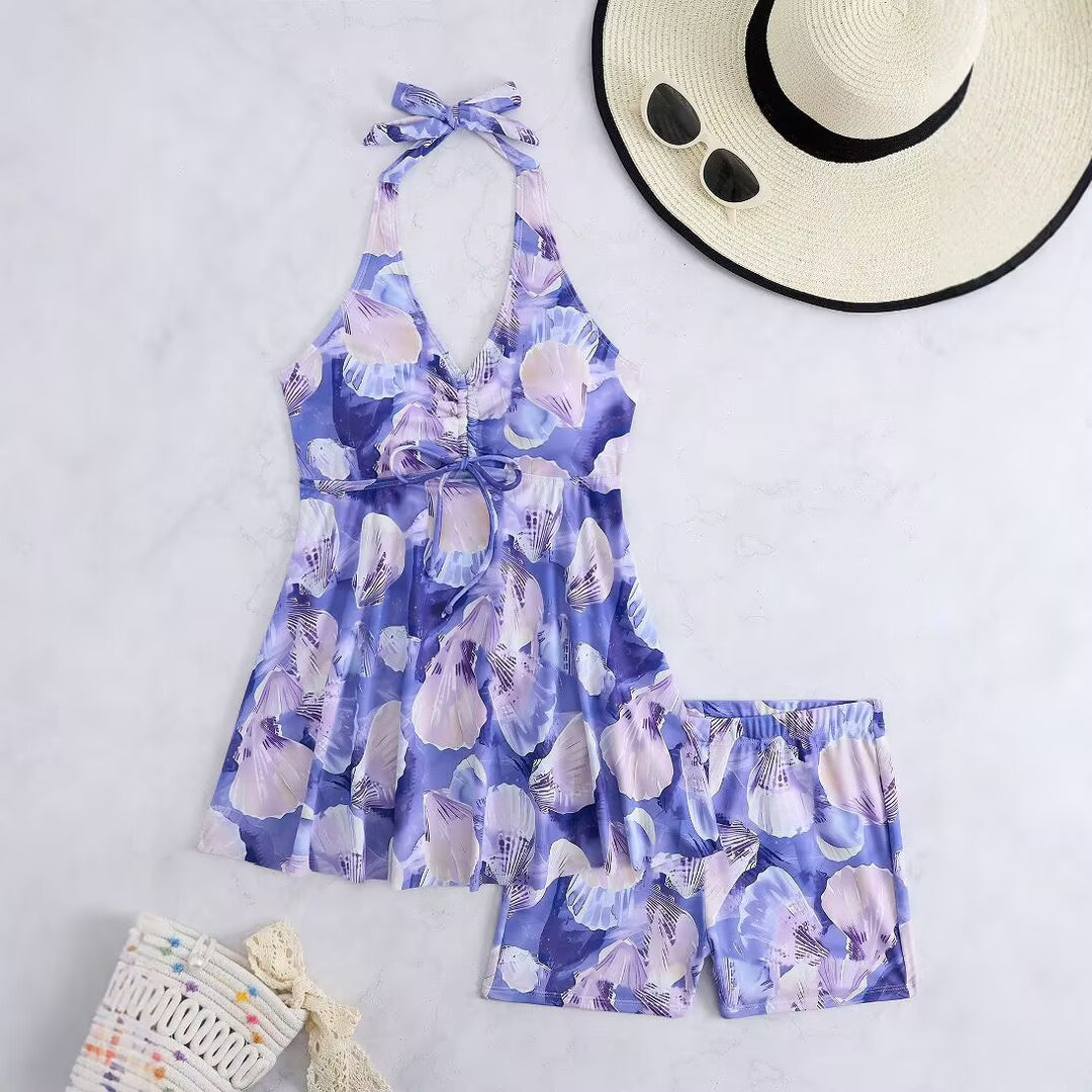 Damen Tankini-Set mit romantischem floralen Design und verstellbarem Oberteil R&B