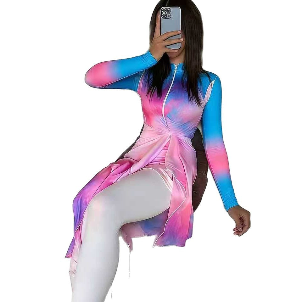 Damen Modischer UV-Schutz-Schwimmanzug mit Wickeloptik R&B