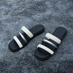 Damen modische Zehentrenner-Sandalen mit eleganten Riemen und komfortablem Fußbett R&B