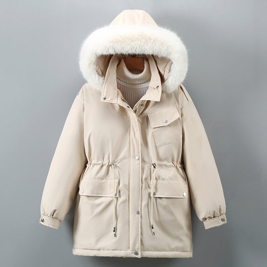 Damen Isolierte Winterjacke mit abnehmbarem Kunstpelzkragen und großzügigen Taschen R&B