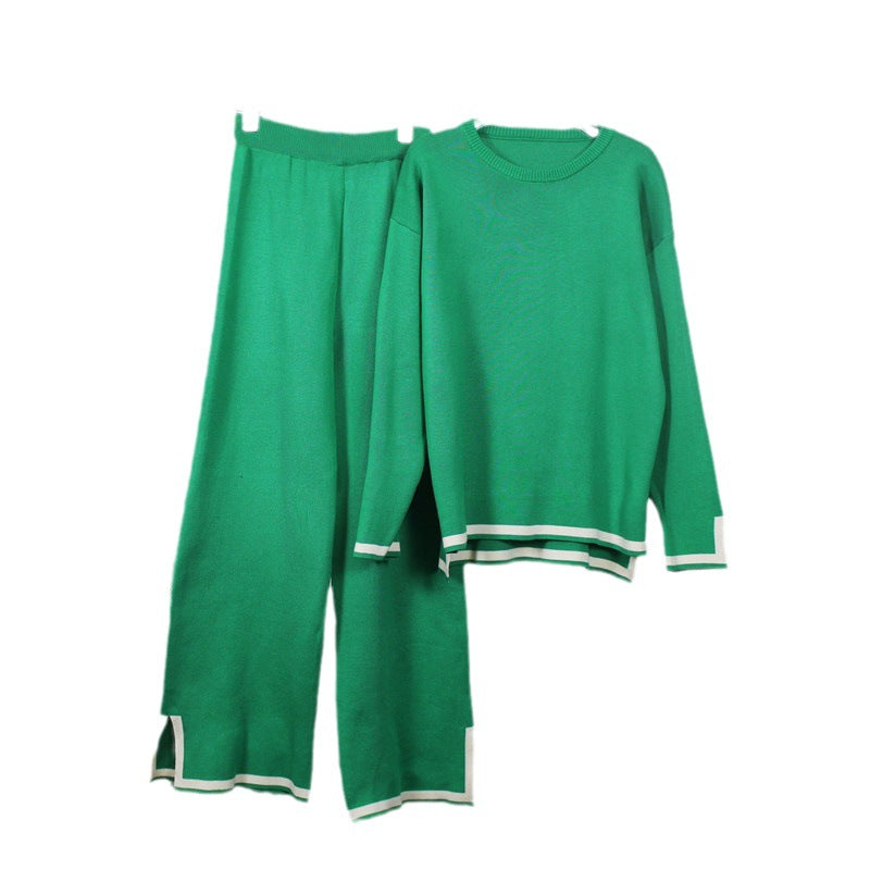 Damen Freizeit-Strickset mit kontrastierenden Abschlüssen R&B