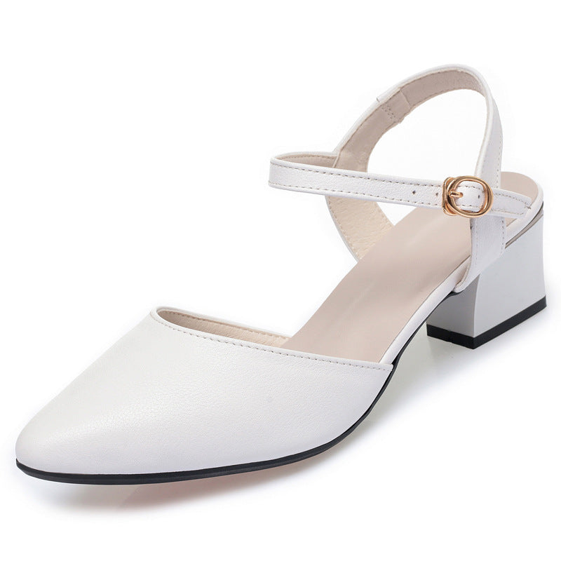 Damen Pumps mit verstellbarem Riemen und bequemem Blockabsatz
