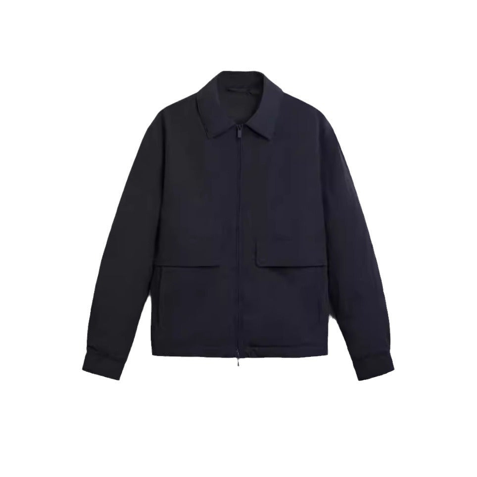 Herren urbane Utility-Jacke mit praktischen Taschen und hohem Kragen R&B