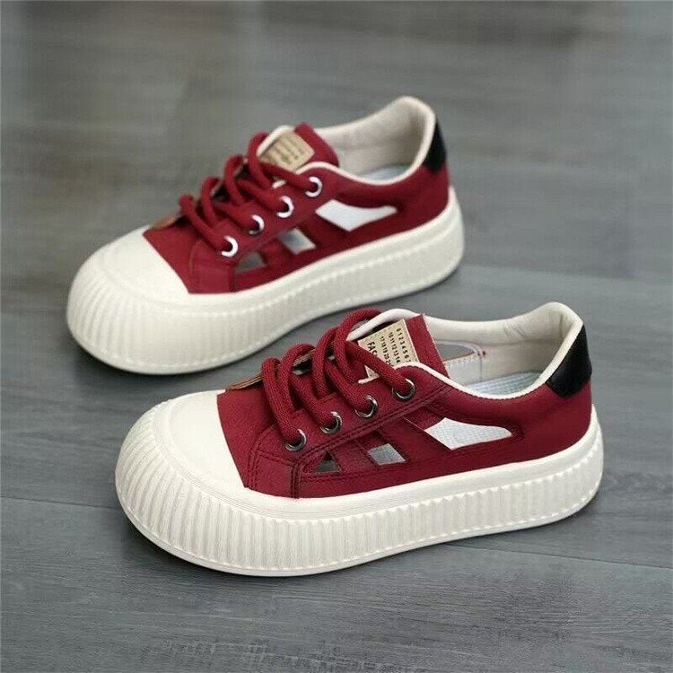 Damen Sneaker mit atmungsaktiver Oberflächenstruktur und rutschfester Gummisohle R&B