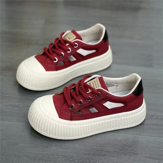 Damen Sneaker mit atmungsaktiver Oberflächenstruktur und rutschfester Gummisohle R&B