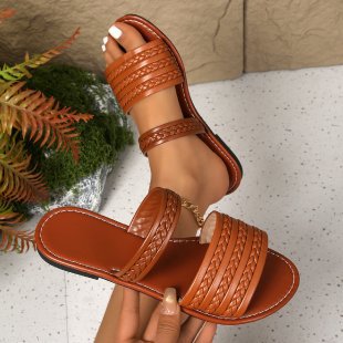 Damen Komfortable Riemchensandalen mit geflochtenem Design R&B