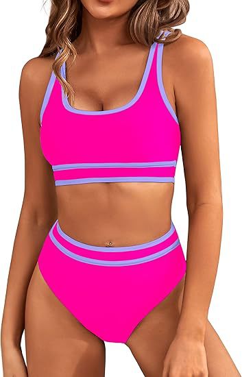 Damen Sportlicher Hochgeschnittener Bikini R&B