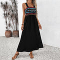 Damen Sommerliches Maxikleid mit buntem Stickdesign und breiten Trägern R&B