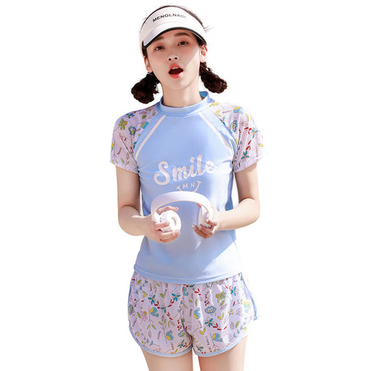Damen UV-Schutz Bade-Set mit kurzem Arm und kurzer Hose R&B