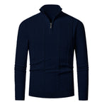 Herren Strickpullover mit Stehkragen und Zopfmuster R&B