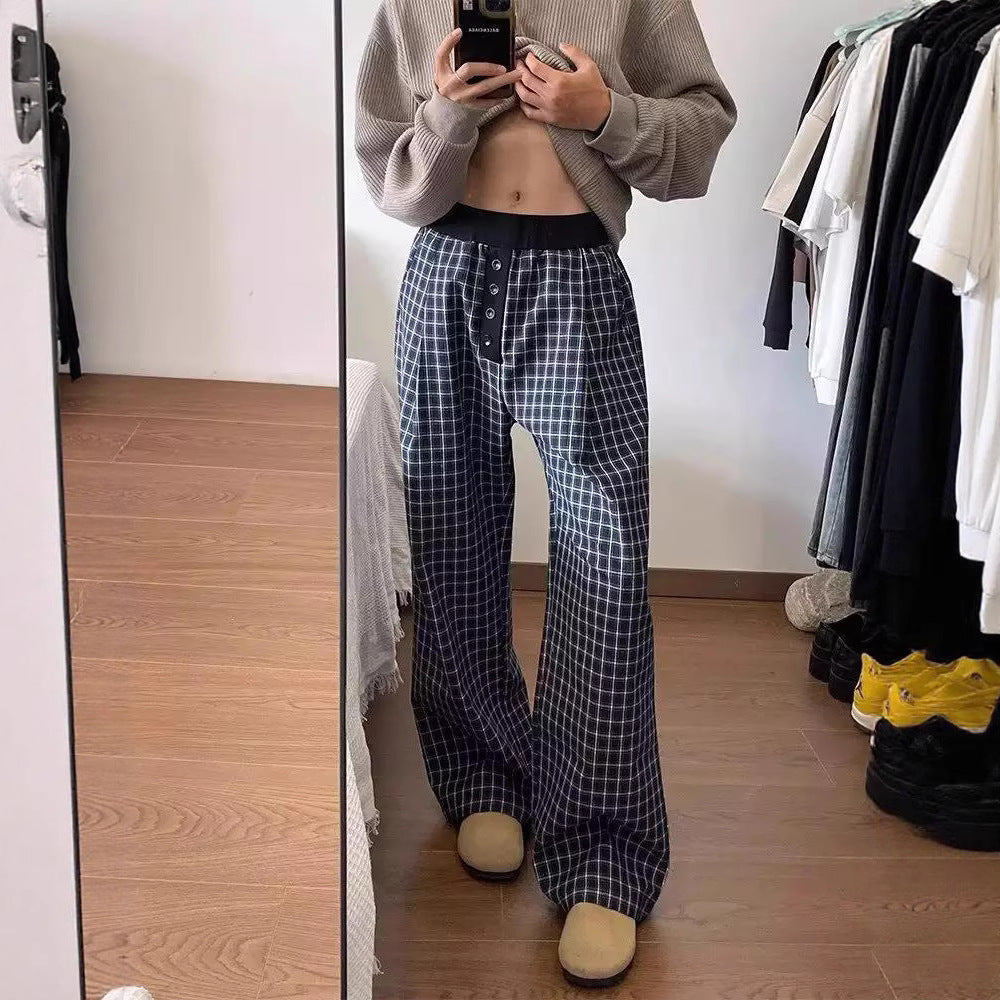 Damen Karottenhose aus weichem Material mit modischem Karo-Design