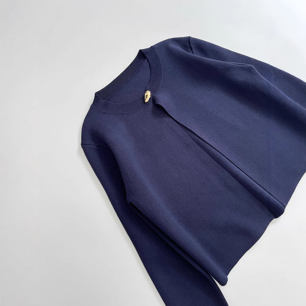 Damen elegante Strickjacke mit dekorativer Knopfdetails R&B