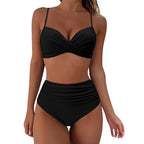 Damen High-Waist Tierdruck-Bikini-Set R&B