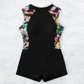 Damen Surfsuit mit floralem Muster und praktischem Reißverschluss