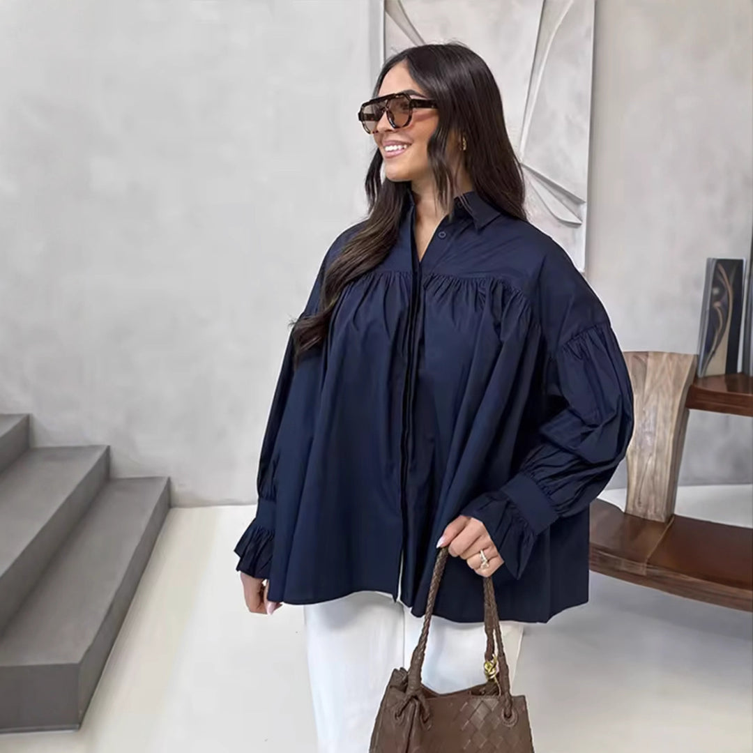 Damen elegante Bluse mit Rüschendetails R&B