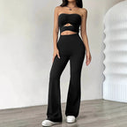 Damen Bustier-Overall mit Flared-Beinen