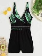 Damen Eleganter Badeanzug mit floralem Design und sportlichem Schnitt R&B