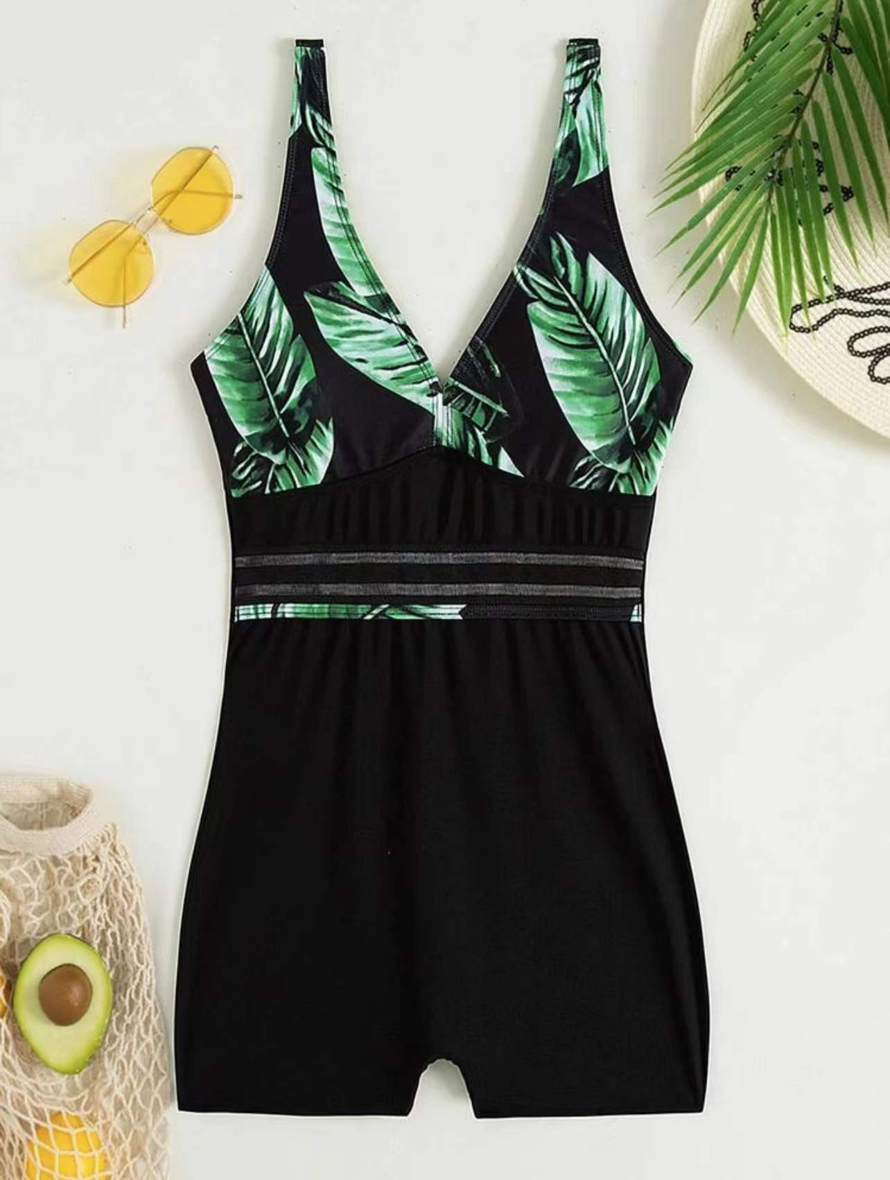 Damen Eleganter Badeanzug mit floralem Design und sportlichem Schnitt R&B
