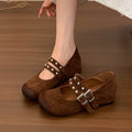 Damen elegante Ballerinas mit dekorativen Schnallen und stützender Innensohle R&B