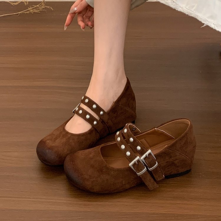Damen elegante Ballerinas mit dekorativen Schnallen und stützender Innensohle R&B