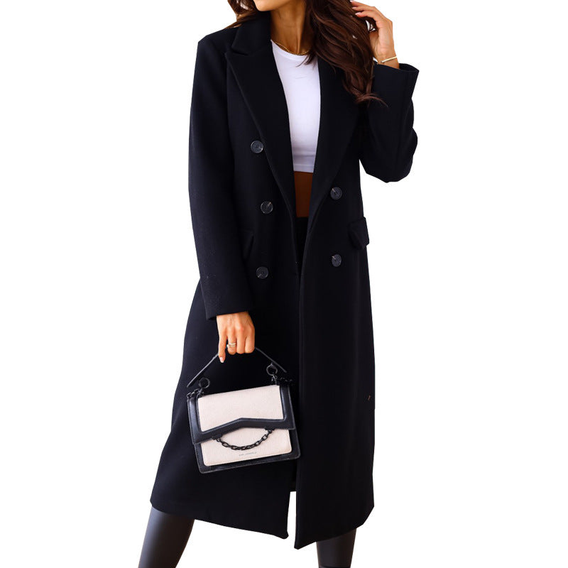 Damen Elegante und modische Wollmantel R&B