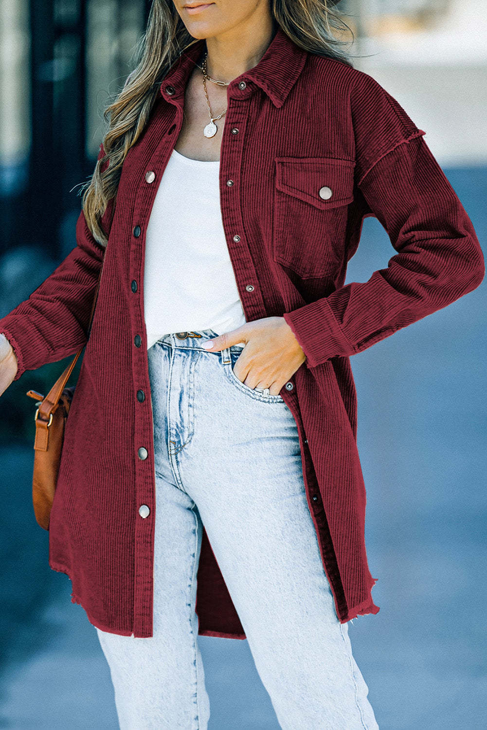 R&B | Button Übergröße mittel Länge Hemdjacke
