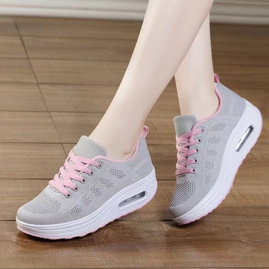 Damen Sportliche Sneakers mit Luftpolstersohle und atmungsaktiver Obermaterialstruktur R&B