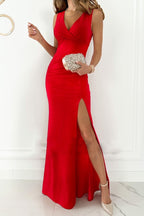 Damen elegantes Abendkleid mit hohem Schlitz R&B
