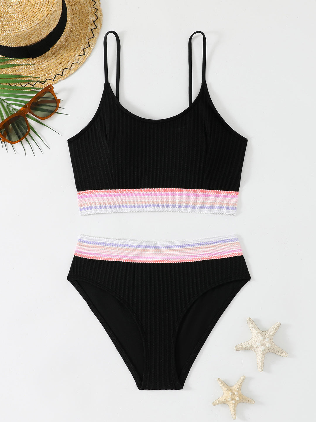 Damen Sportliches Ripp-Bikini-Set R&B