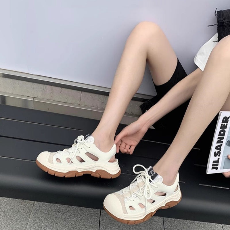 Damen Sportliche Sneaker mit atmungsaktiver Oberflächenstruktur und rutschfester Sohle R&B
