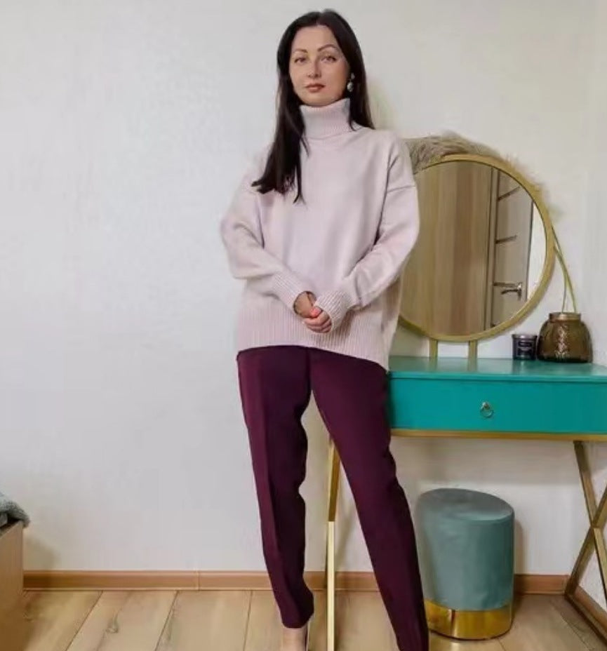 Damen Modischer Rollkragenpullover aus weichem Material R&B