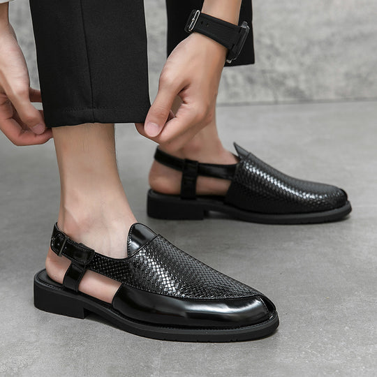 Herren Atmungsaktive Leder-Sandalen mit verstellbarem Riemensystem R&B
