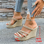 Damen Wedge-Sandalen mit komfortablen Riemen und rutschfester Sohle R&B