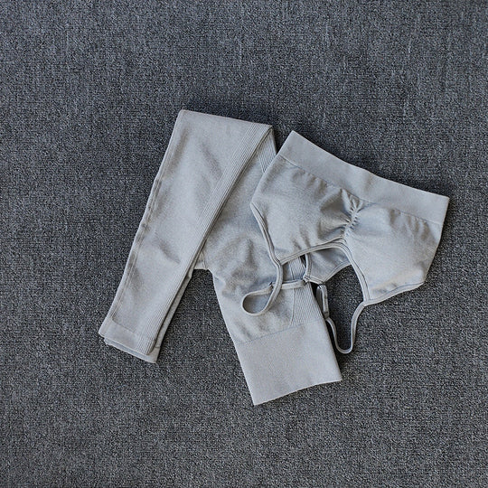 Damen Sportliches Crop Top- und Leggings-Set mit atmungsaktivem Material R&B
