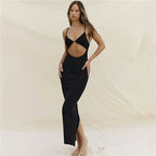 Damen Elegantes Maxikleid mit aufregendem Cut-Out und spaghettiträgern R&B