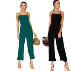 Damen Jumpsuit mit schmalen Trägern und elegantem weiten Bein R&B