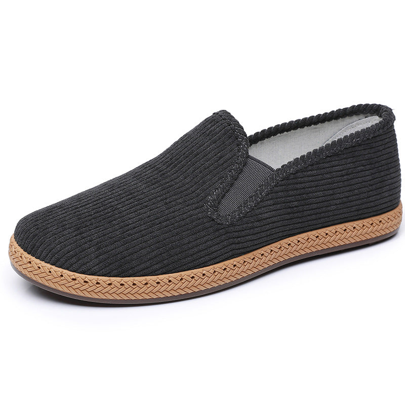 Damen bequeme Slip-On Schuhe aus Cord mit rutschfester Sohle R&B