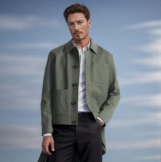 Herren modische Utility-Jacke mit praktischen Taschen und modernem Design R&B