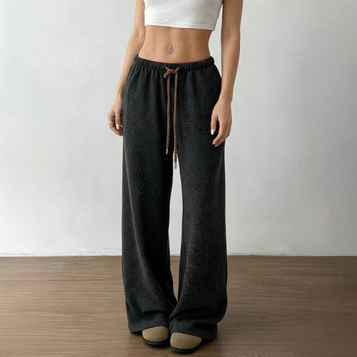 Damen lässige Palazzo-Hose mit elastischem Bund und verstellbarem Kordelzug R&B