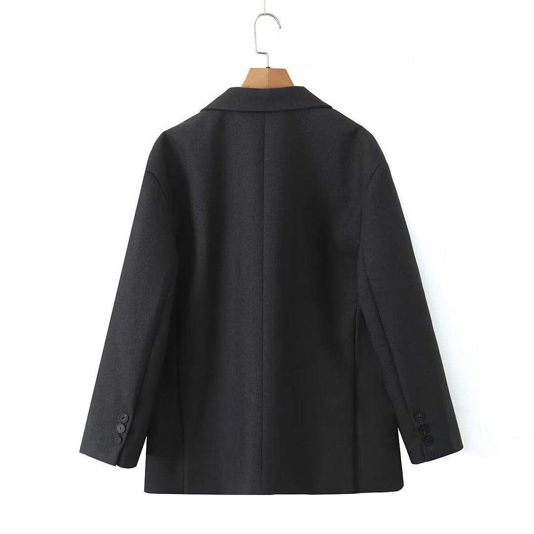 Damen Eleganter Blazer mit modernen Schnallelementen und praktischen Taschen R&B