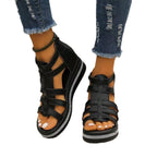 Damen modische Riemchensandalen mit ergonomischem Fußbett und rutschfester Sohle R&B