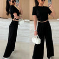 Damen Cropped Drawstring Lounge Set