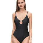 Damen Einteiliger Badeanzug mit tiefem V-Ausschnitt und schickem Cut-Out R&B