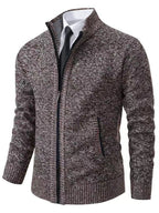 Herren modische Strickjacke mit hohem Kragen und durchgehendem Reißverschluss R&B