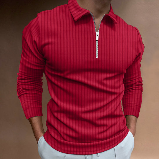 Herren modischer Poloshirt mit Reißverschluss R&B