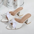 Damen elegante Mules mit Schleifenakzent und komfortablem Blockabsatz R&B